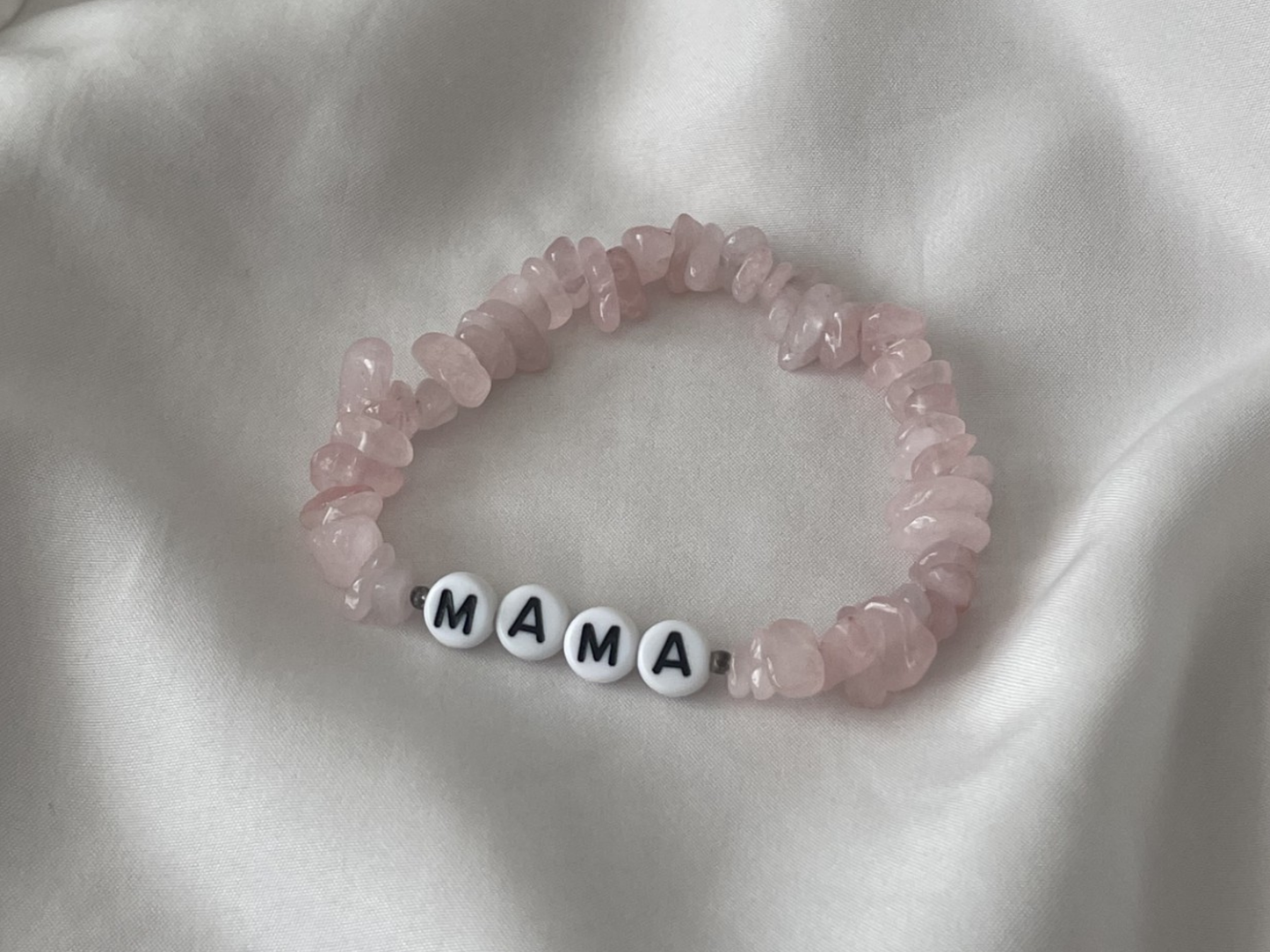 Rose quartz personalised crystal bracelet