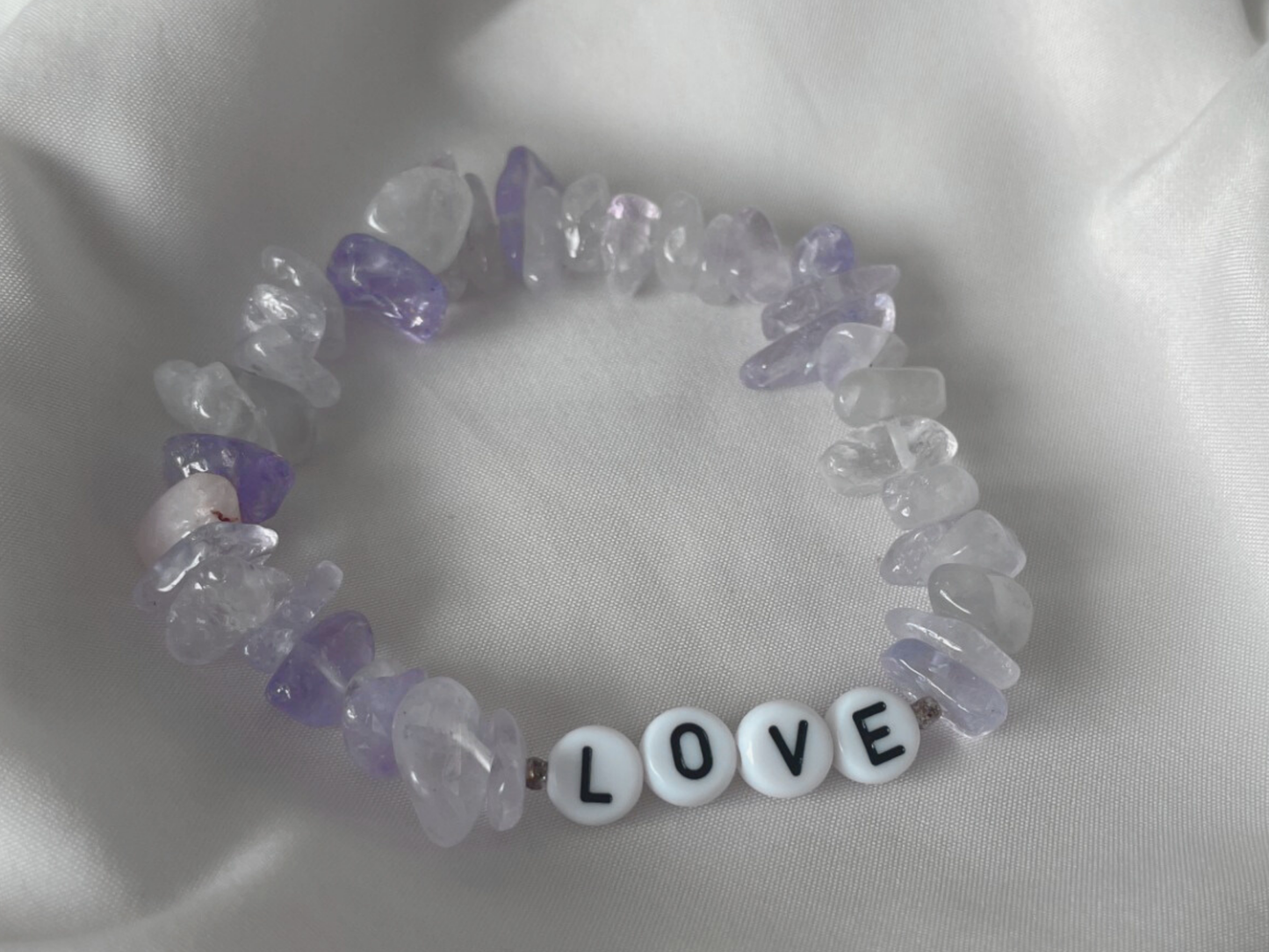Light amethyst personalised crystal bracelet