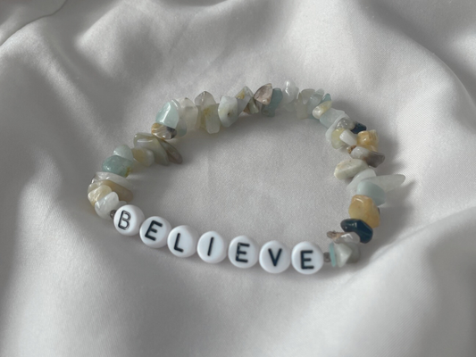 Amazonite personalised crystal bracelet