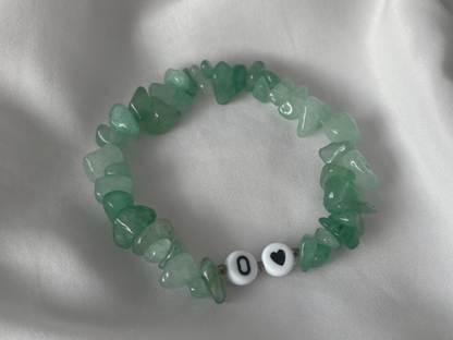 Green aventurine personalised crystal bracelet