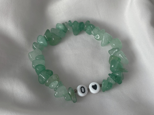 Green aventurine personalised crystal bracelet