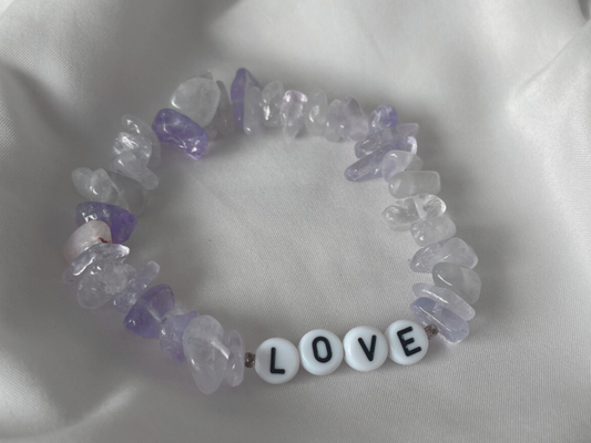 Light amethyst personalised crystal bracelet