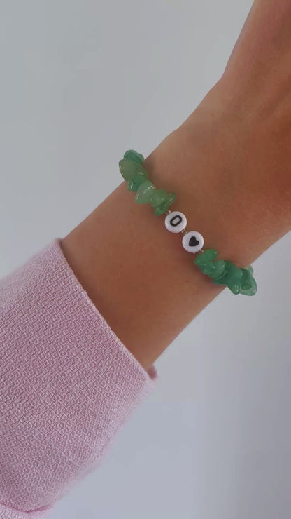 Green aventurine personalised crystal bracelet