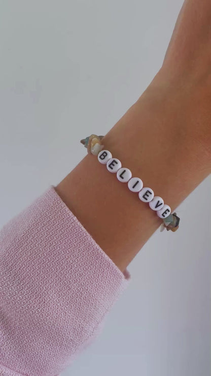 Amazonite personalised crystal bracelet