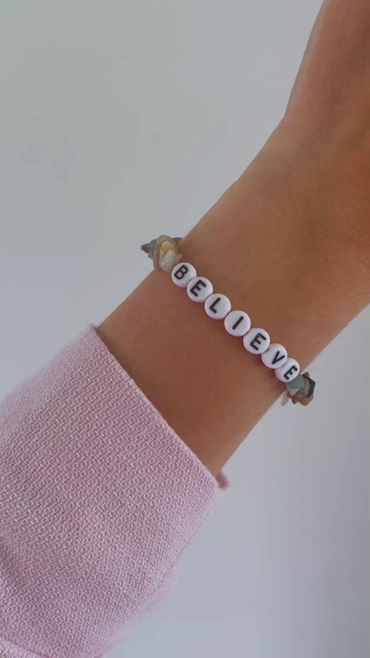 Amazonite personalised crystal bracelet